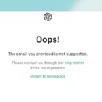 Cómo solucionar el error ChatGPT Email Not Supported